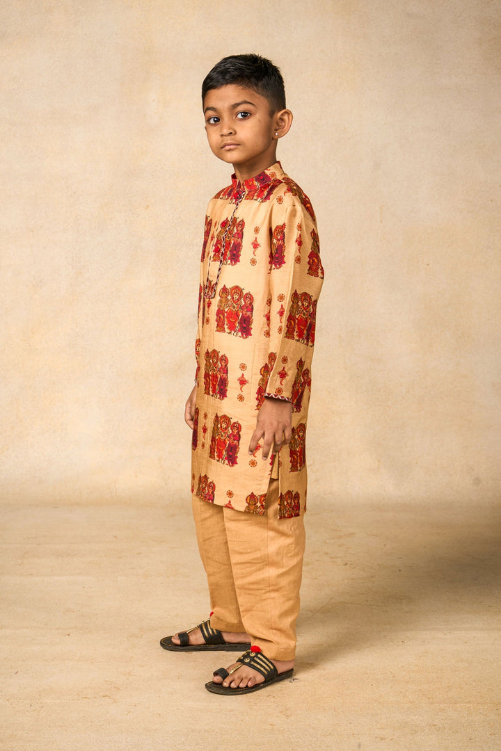 Matsya Mudra Cream kurta + pant | SHOBITAM