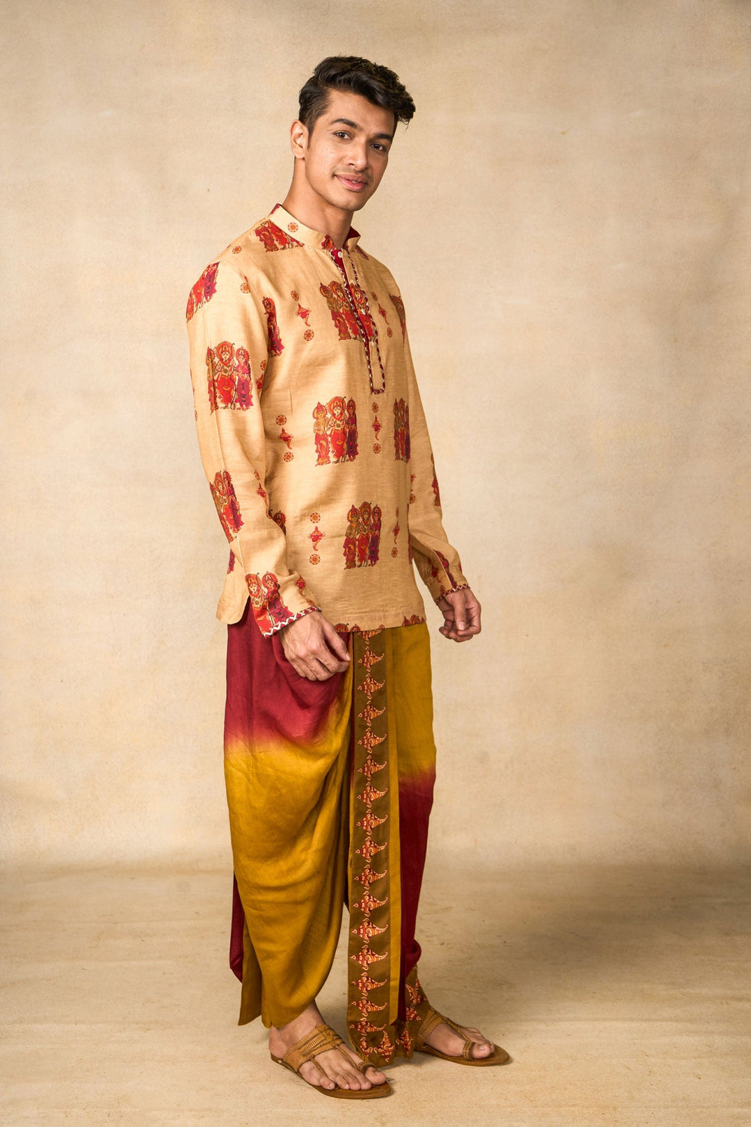 Vajraang cream kurta | SHOBITAM