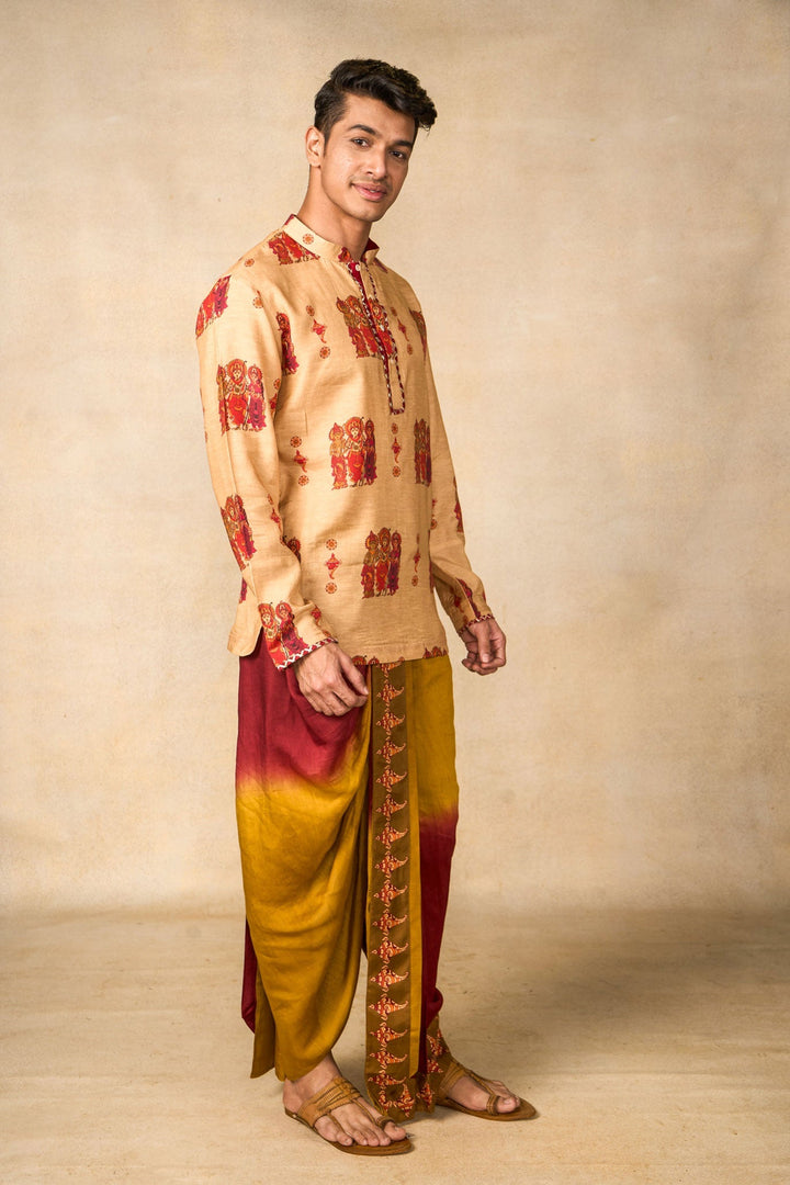 Vajraang cream kurta | SHOBITAM