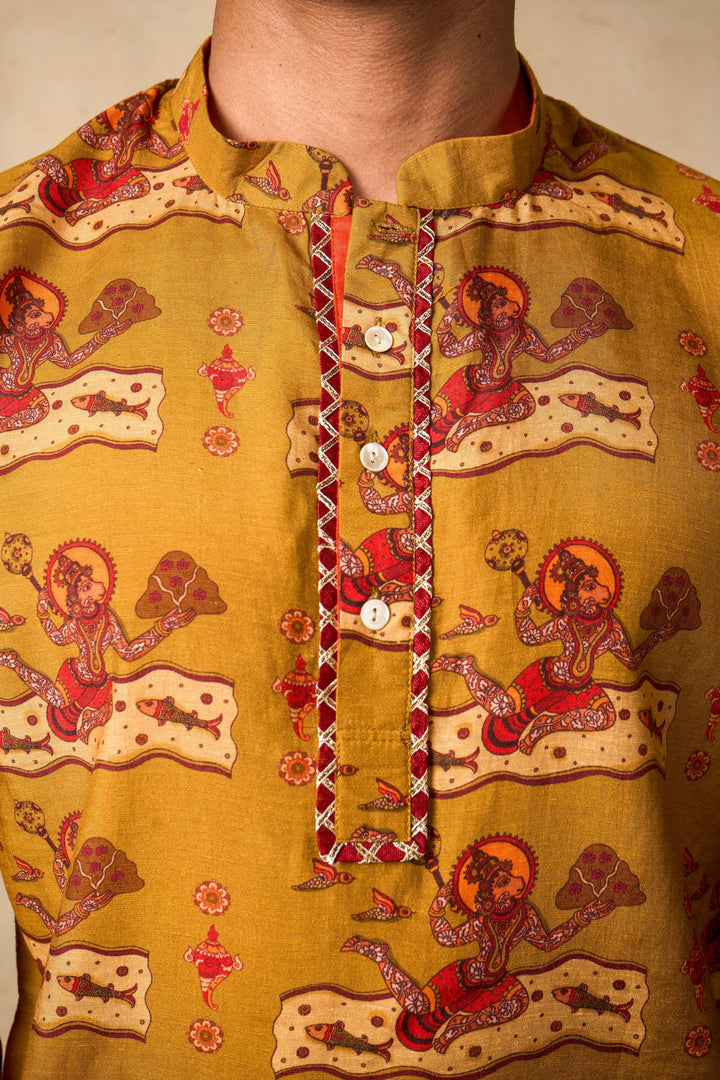 Vajraang olive kurta | SHOBITAM