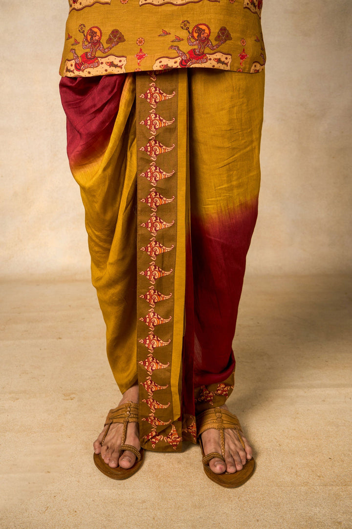 Shankha shaded dhoti | SHOBITAM