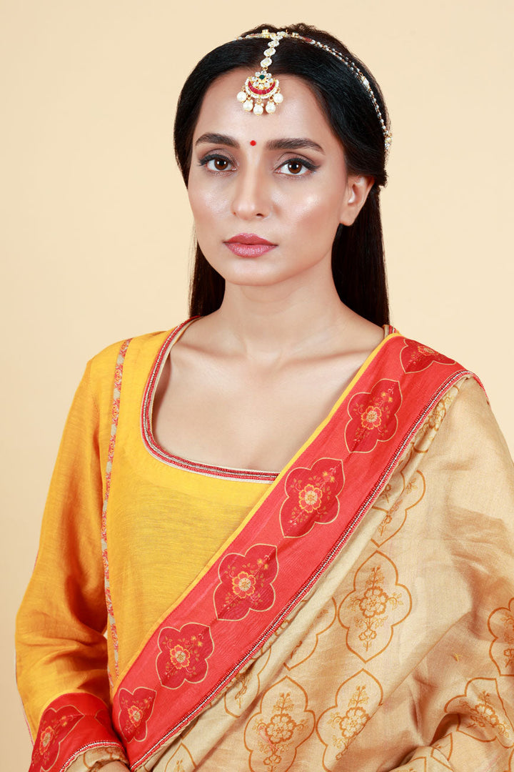 RASALA HALDI KURTA PALAZZO + DUPATTA SET| SHOBITAM