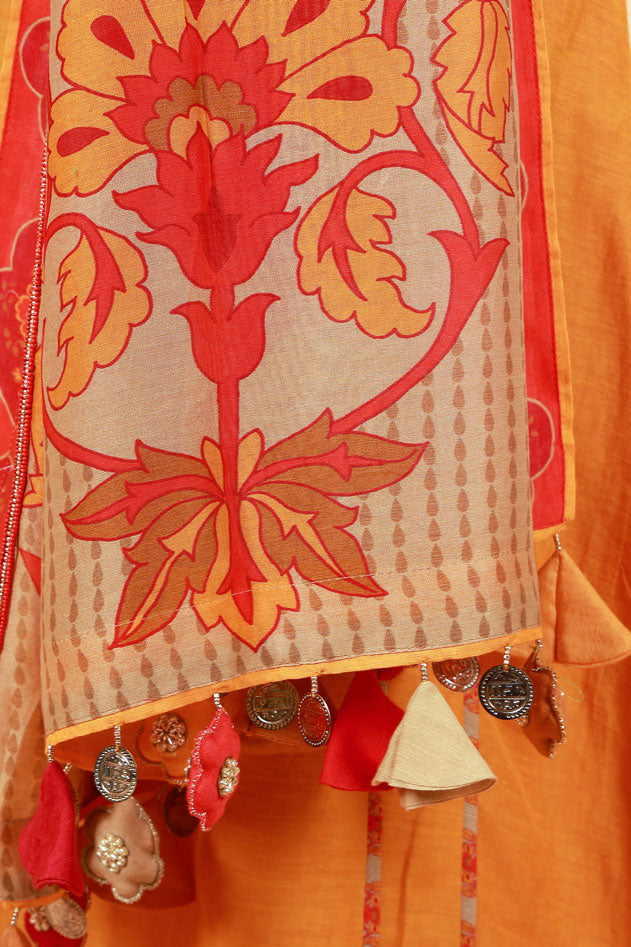 RASALA HALDI KURTA PALAZZO + DUPATTA SET| SHOBITAM