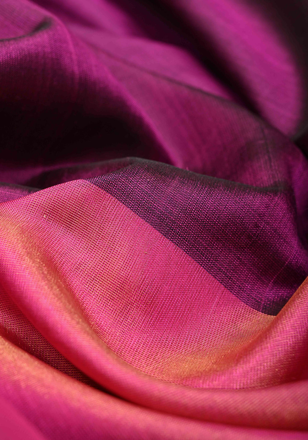 Plum Uppada Handloom Silk Saree with Half Tissue Skirt Border | SILK MARK CERTIFIED