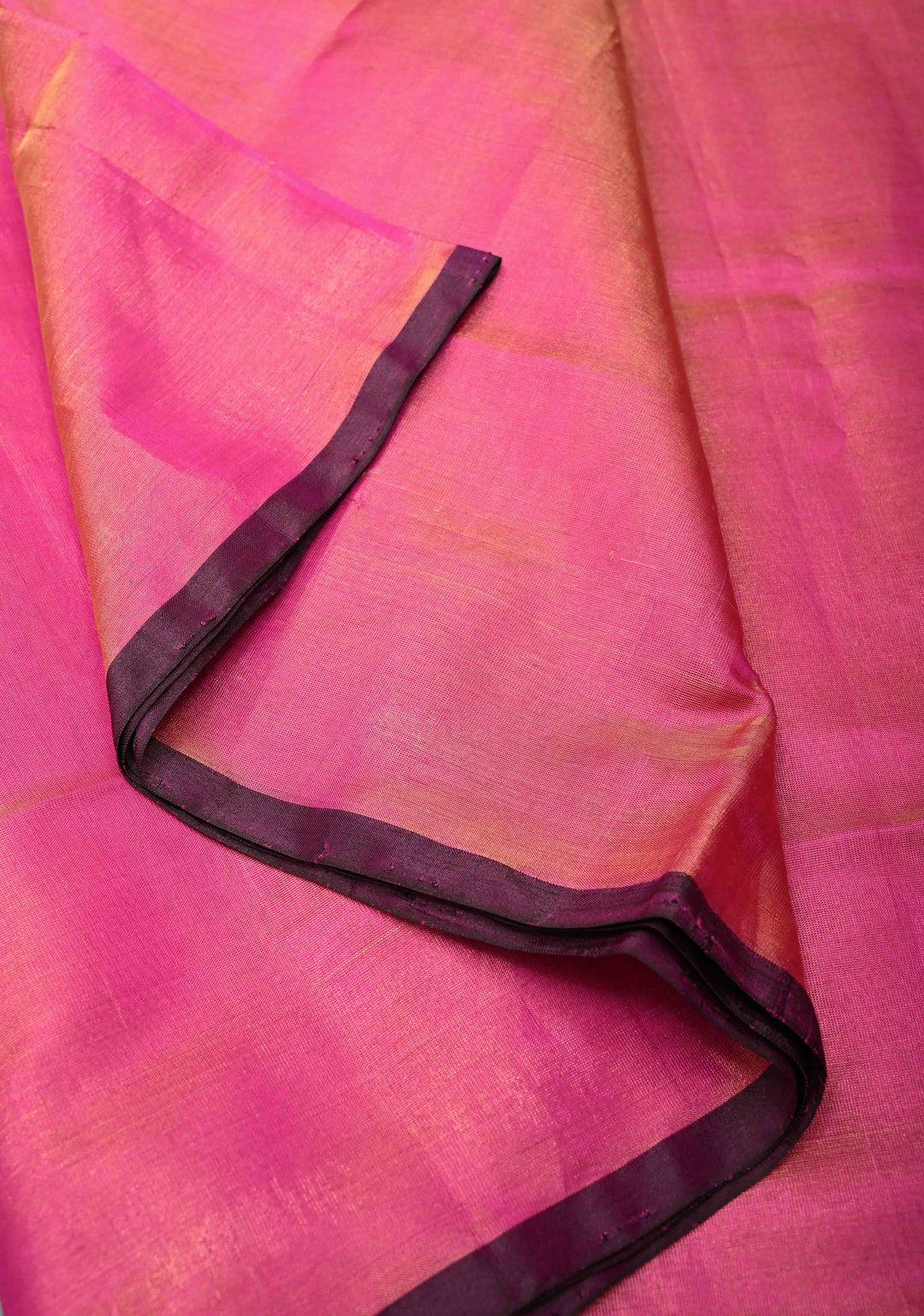 Plum Uppada Handloom Silk Saree with Half Tissue Skirt Border | SILK MARK CERTIFIED