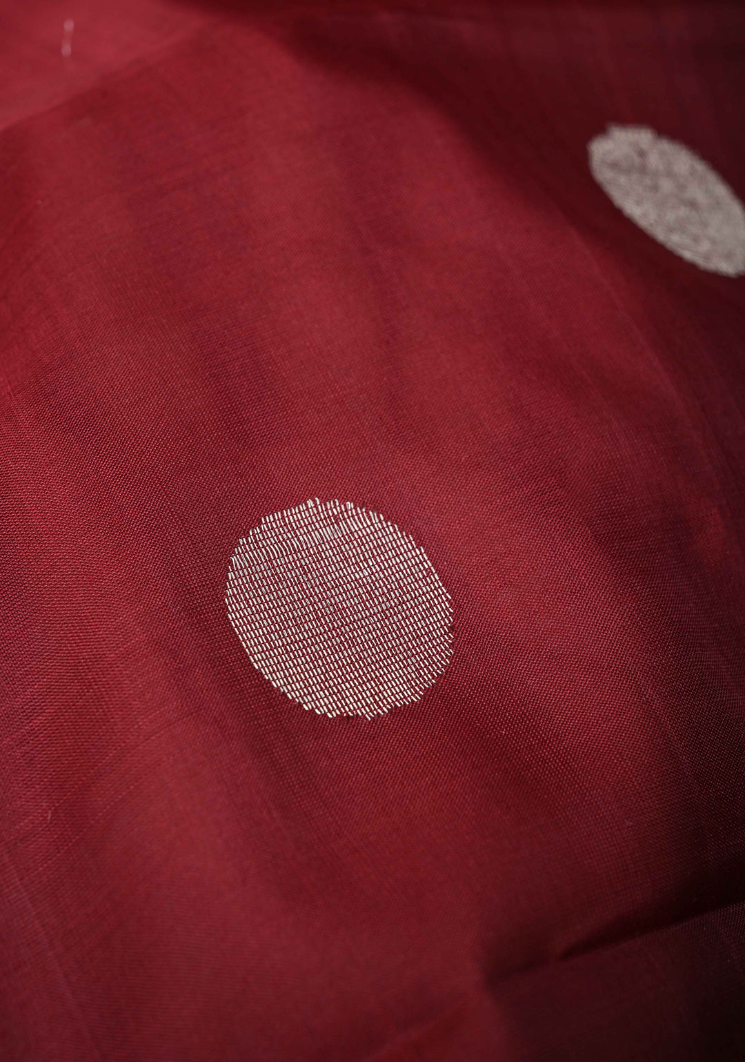 Burgundy Uppada Handloom Silk Saree with Dollar Buttas and Zari Border | SILK MARK CERTIFIED