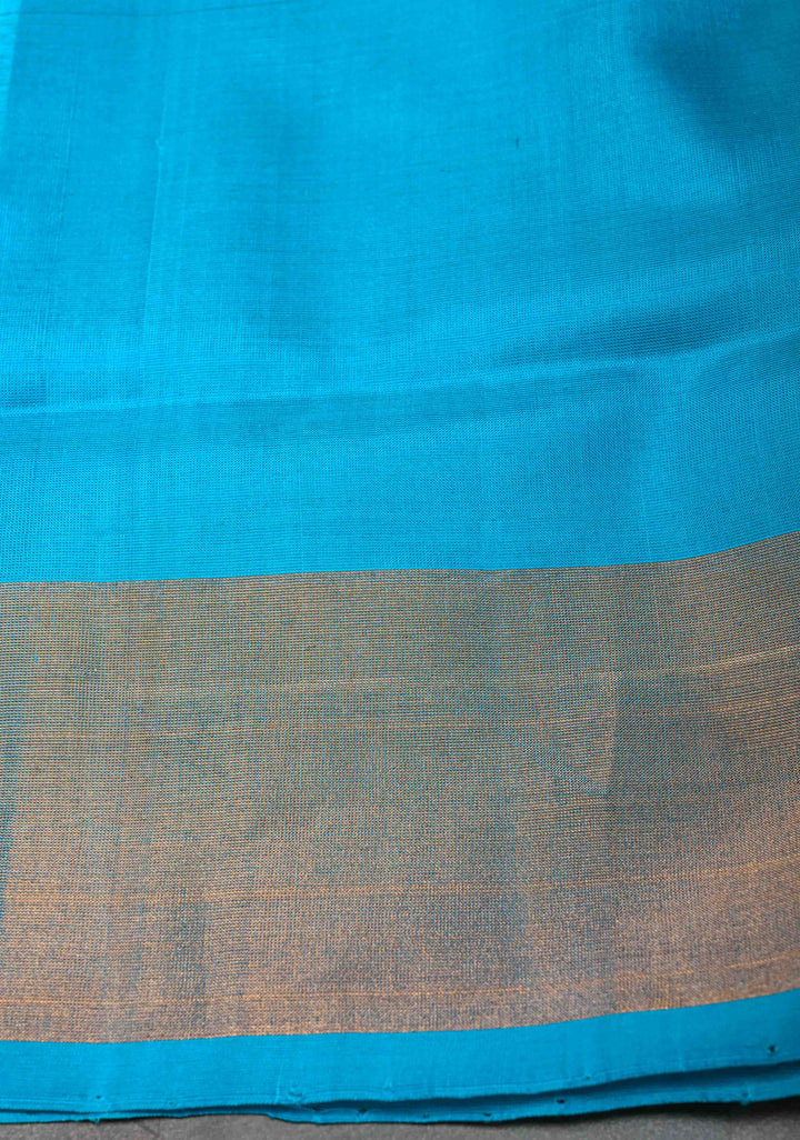Avocado Green Uppada Handloom Silk Saree with Sona Rupa Buttas and Zari Border | SILK MARK CERTIFIED