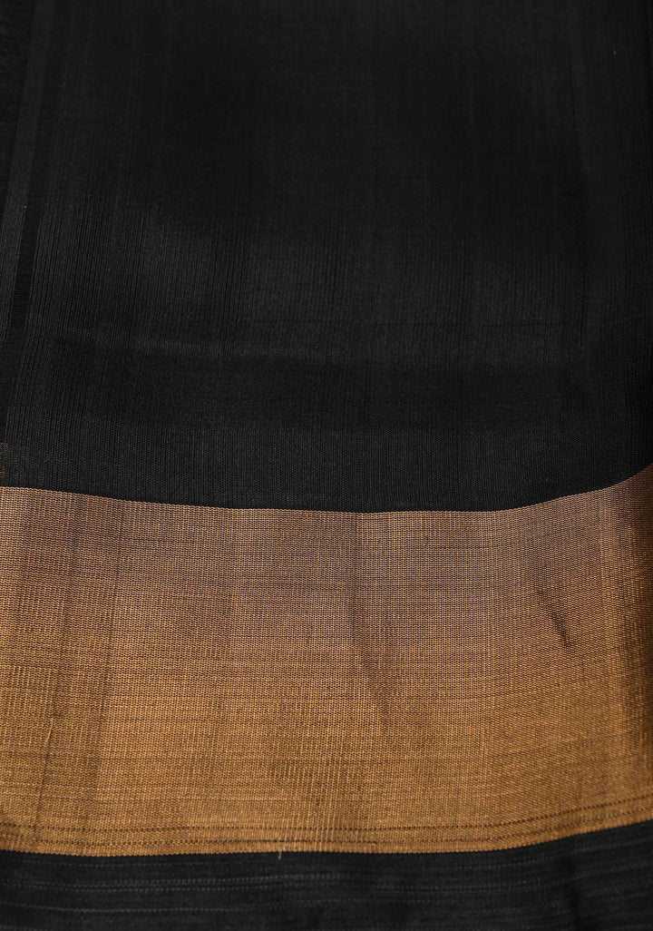 Magenta Uppada Handloom Silk Saree with Black Panel and Zari Border | SILK MARK CERTIFIED