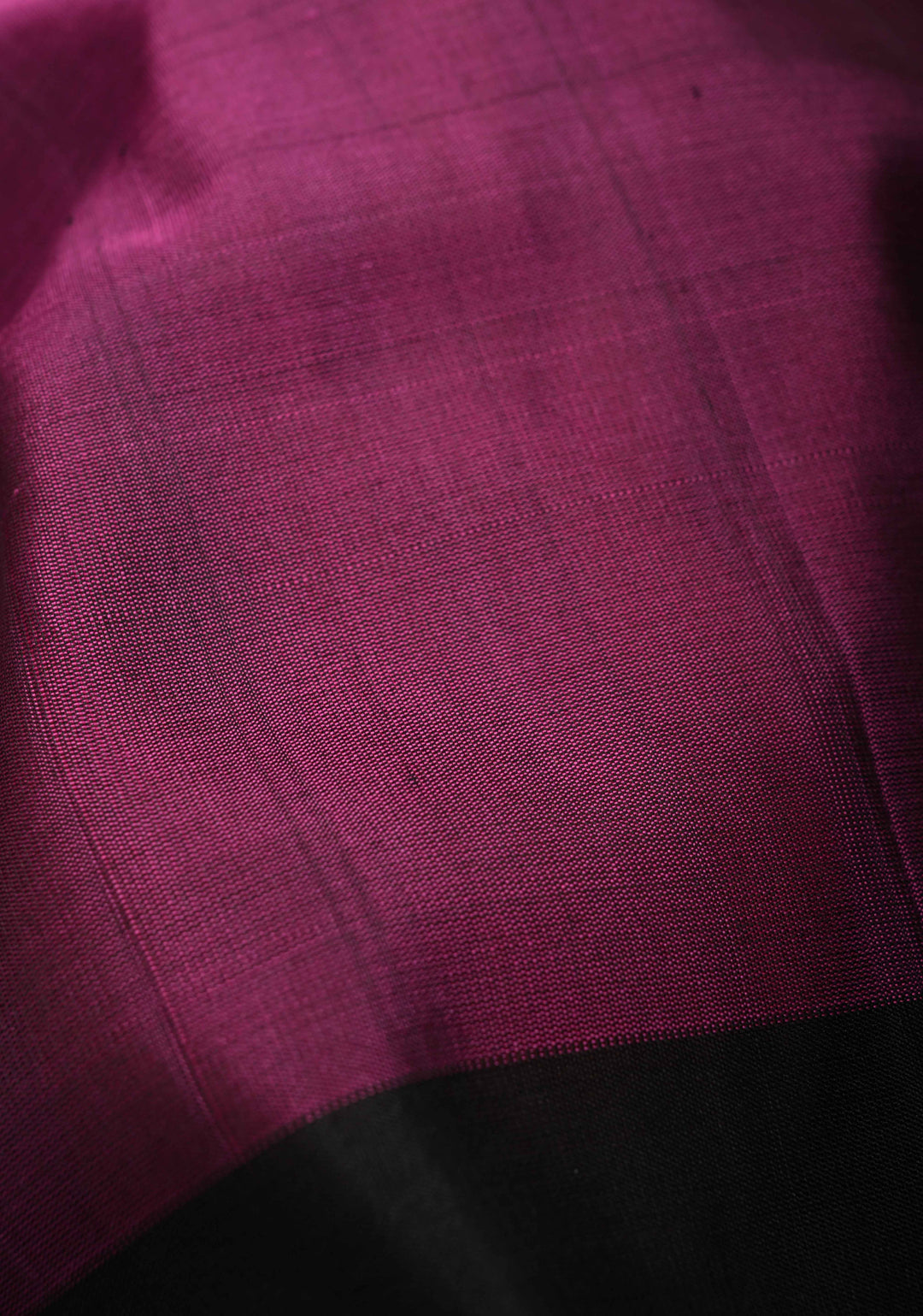 Magenta Uppada Handloom Silk Saree with Black Panel and Zari Border | SILK MARK CERTIFIED