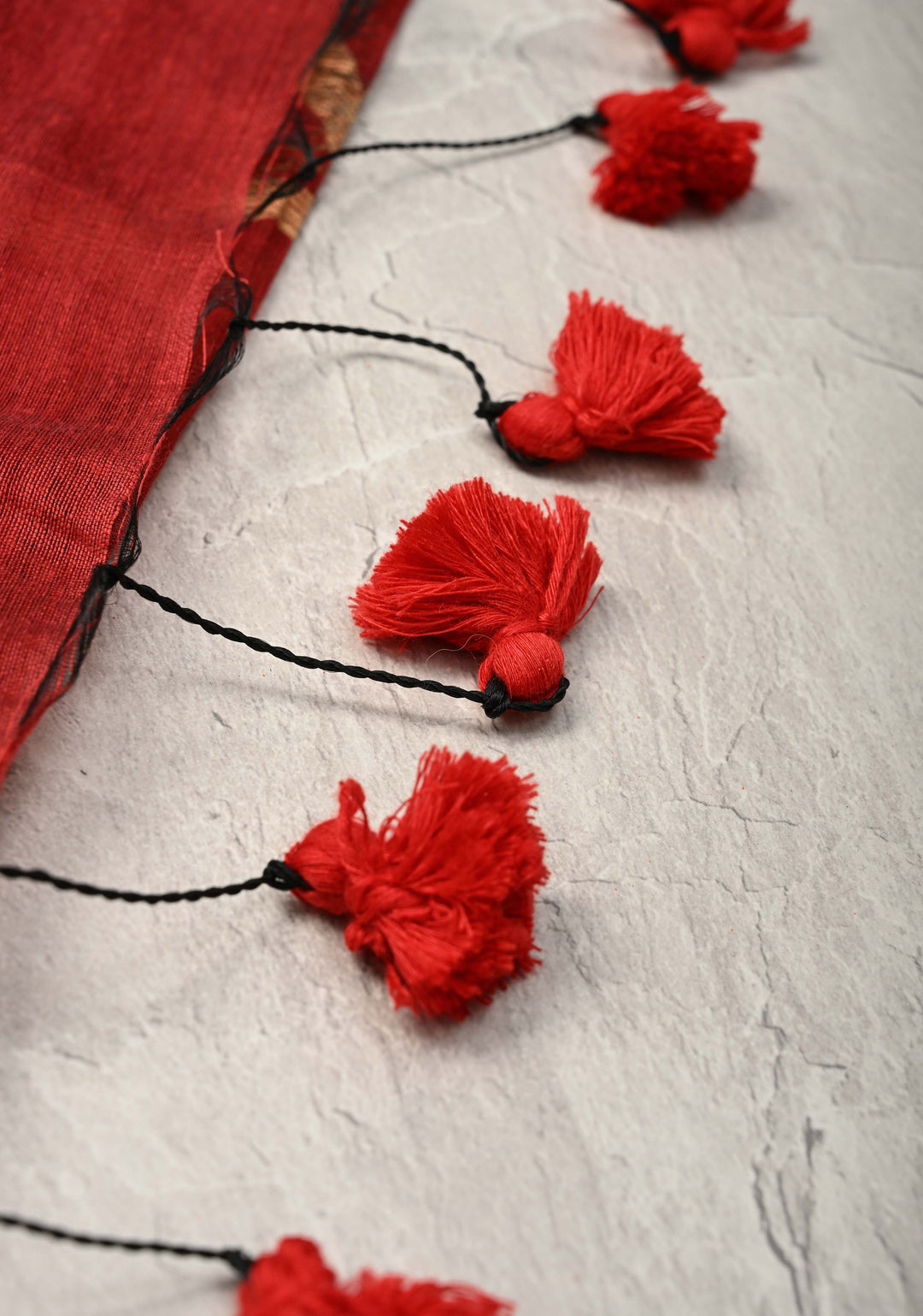 Brick Red Uppada Handloom Silk Saree with Full Body Jamdani Jaal and Border