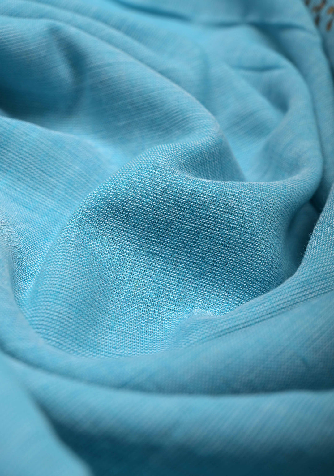 Aqua Blue Uppada Handloom Cotton Saree with Tree of life Buttas on Border and Pallu