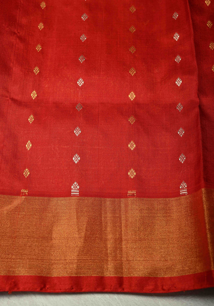 Light Carmine Pink Dual Tone Uppada Pure Silk Saree with Sona Rupa Buttas and Zari Border | SILK MARK CERTIFIED