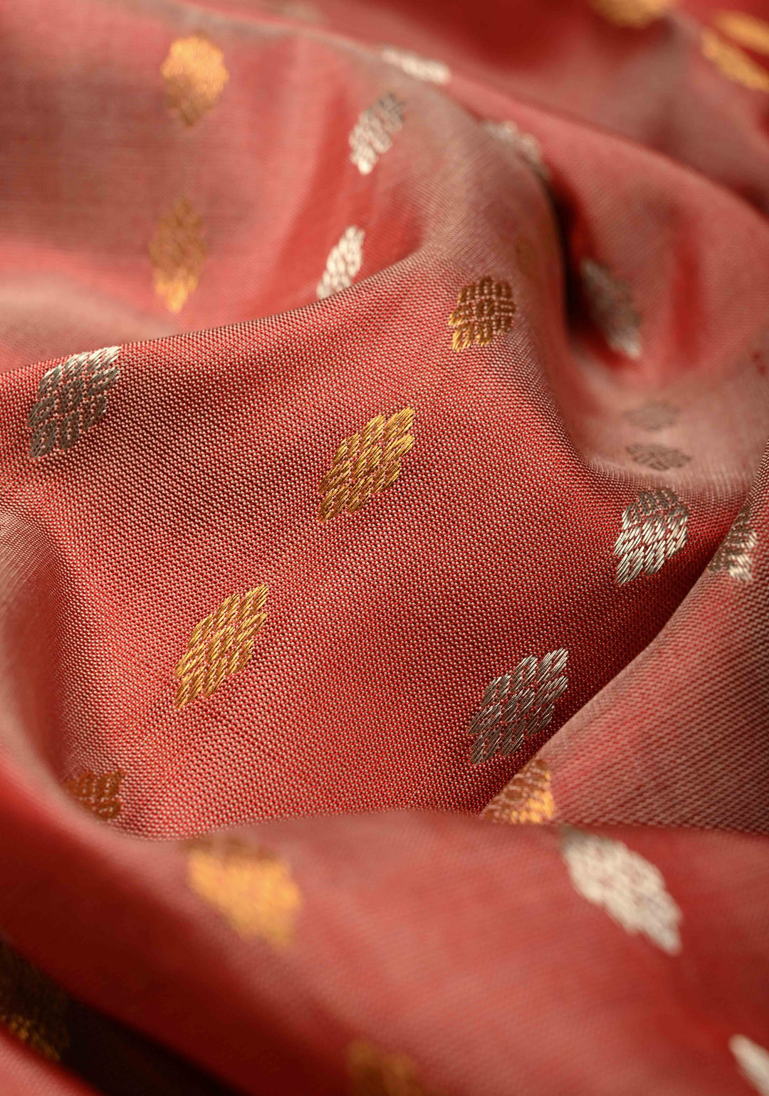 Light Carmine Pink Dual Tone Uppada Pure Silk Saree with Sona Rupa Buttas and Zari Border | SILK MARK CERTIFIED