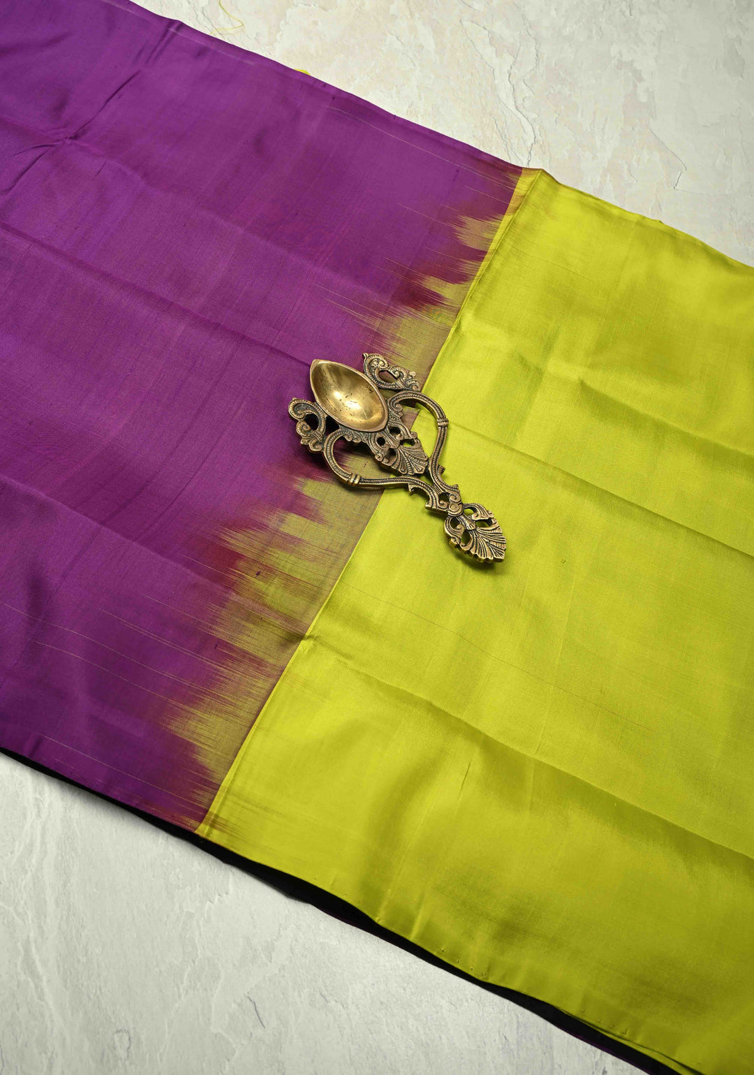 Borderless Off White-Black-Purple Uppada Handloom Pure Silk Saree with Panel Pattern | SILK MARK CERTIFIED