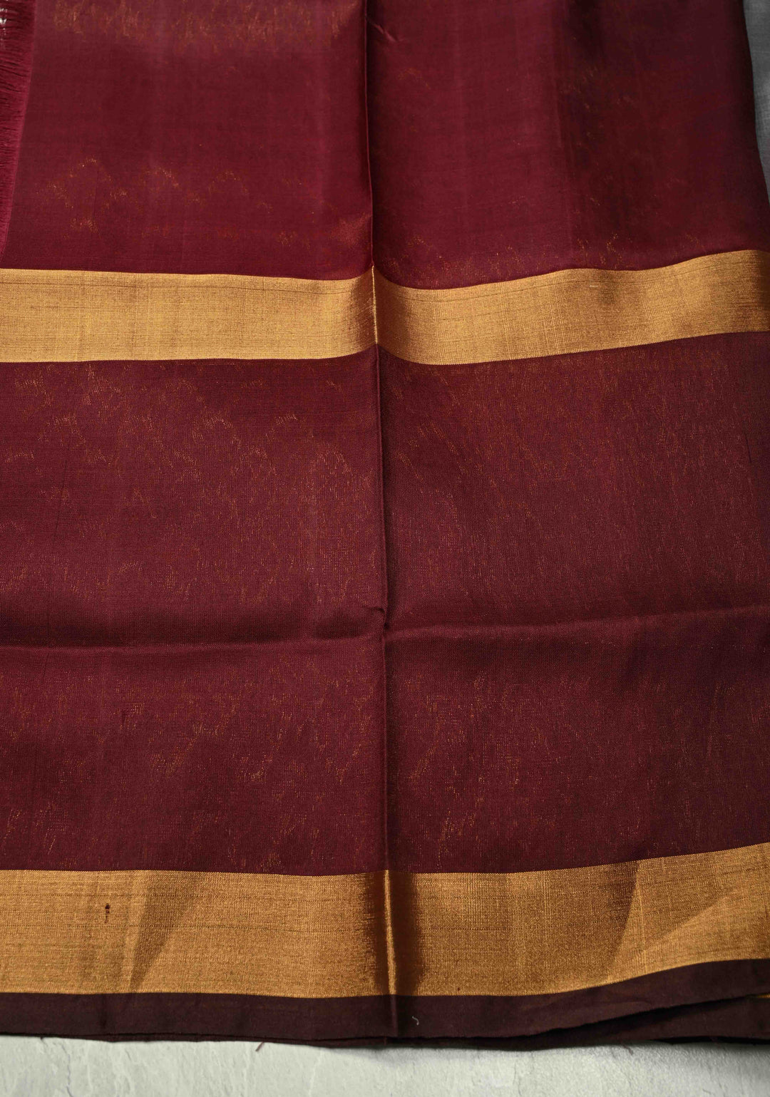 Grayish Brown Dual Tone Uppada Handloom Silk Saree with Sona Rupa Buttas and Muted Tissue Border | SILK MARK CERTIFIED