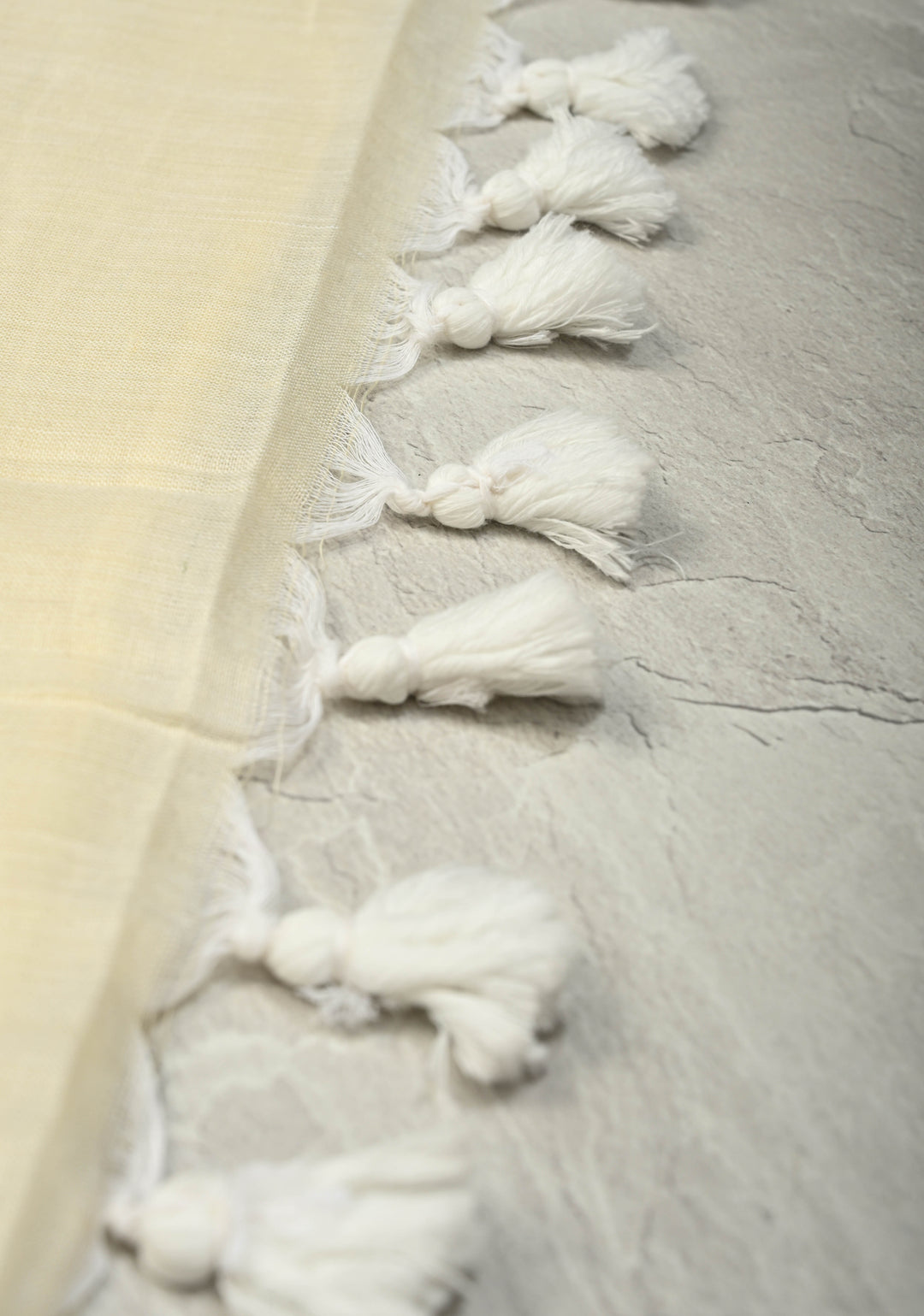 Ivory Uppada Handloom Cotton Saree with Hand painted Floral Design and Border