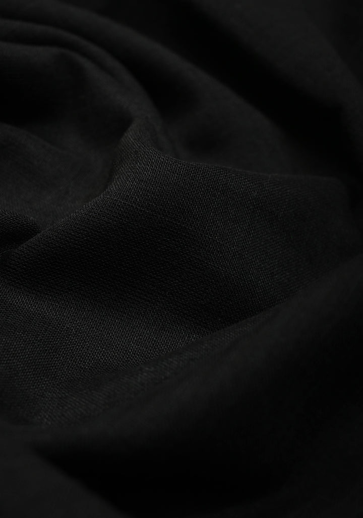 Black Uppada Handloom Cotton Saree with Tree of life Buttas on Minimal Border-Pallu and Long Tassels