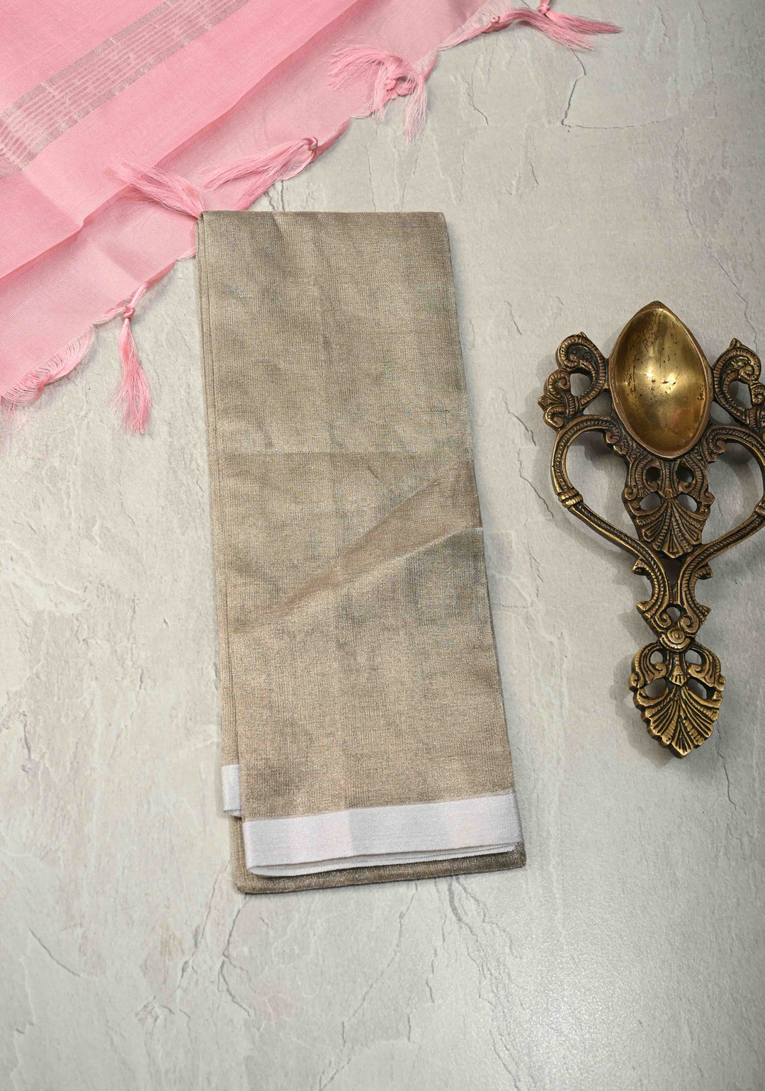 Bubblegum Pink  Uppada Handloom Silk Saree with Silver Zari Buttas and Tissue Border | SILK MARK CERTIFIED