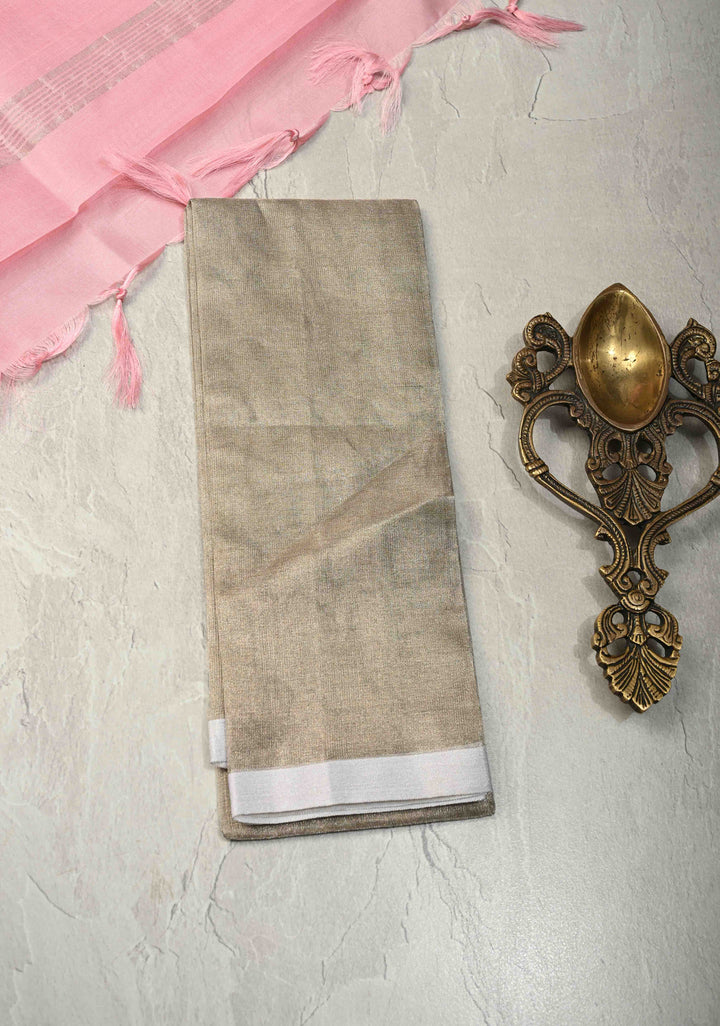 Bubblegum Pink  Uppada Handloom Silk Saree with Silver Zari Buttas and Tissue Border | SILK MARK CERTIFIED