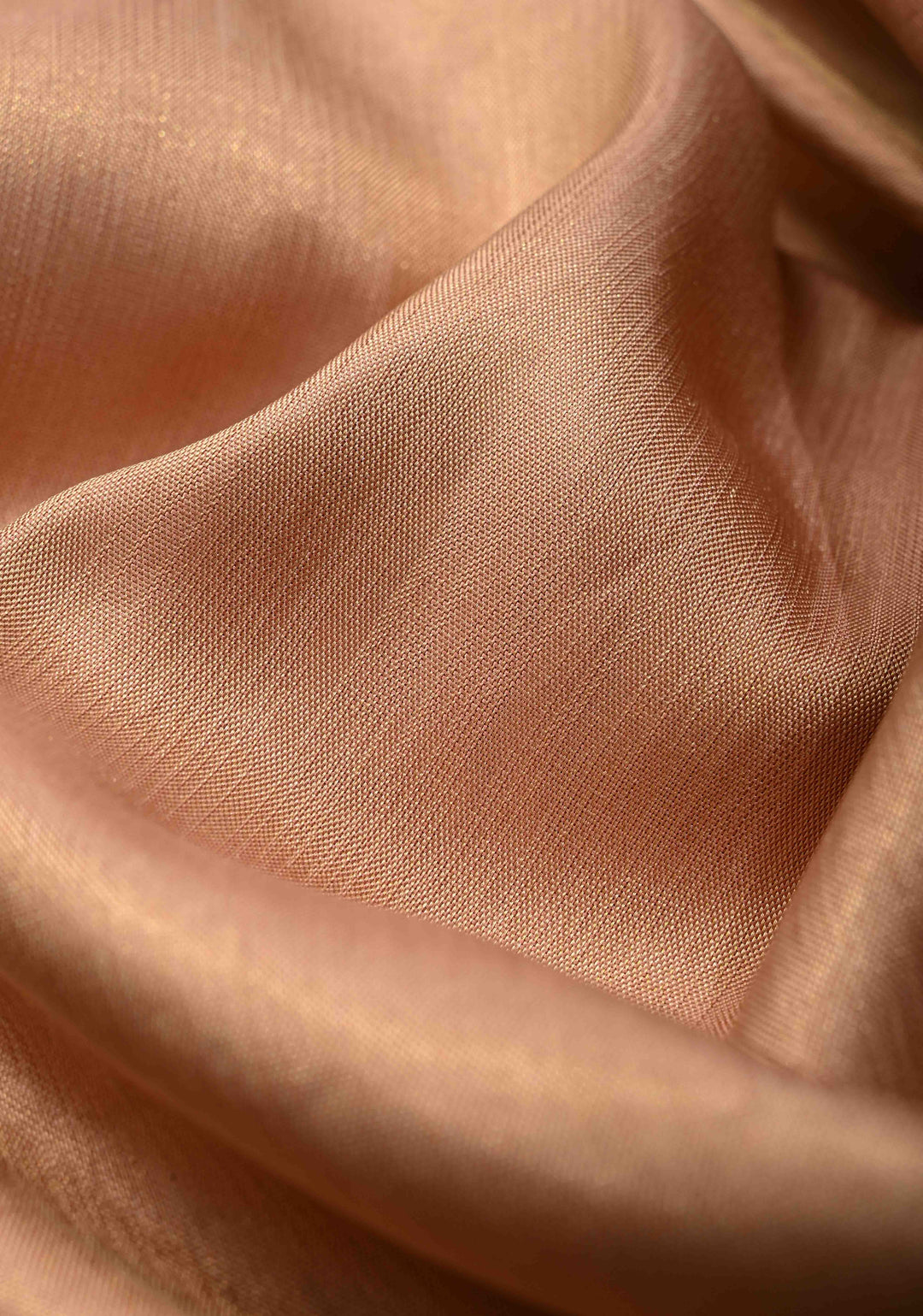 DustyPeach Tissue Ektara Weave Silk Saree with Ivory Meenakari Contrast Zari Border | SILK MARK CERTIFIED