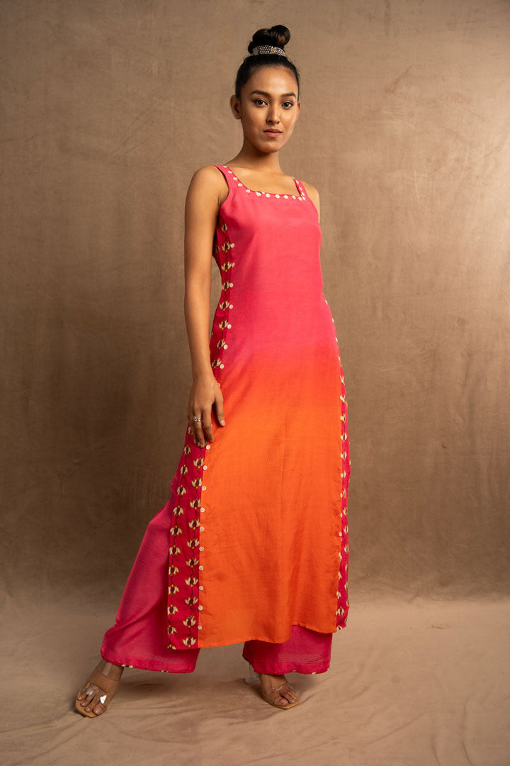 Padma shaded set ( kurta+palazzo) | SHOBITAM