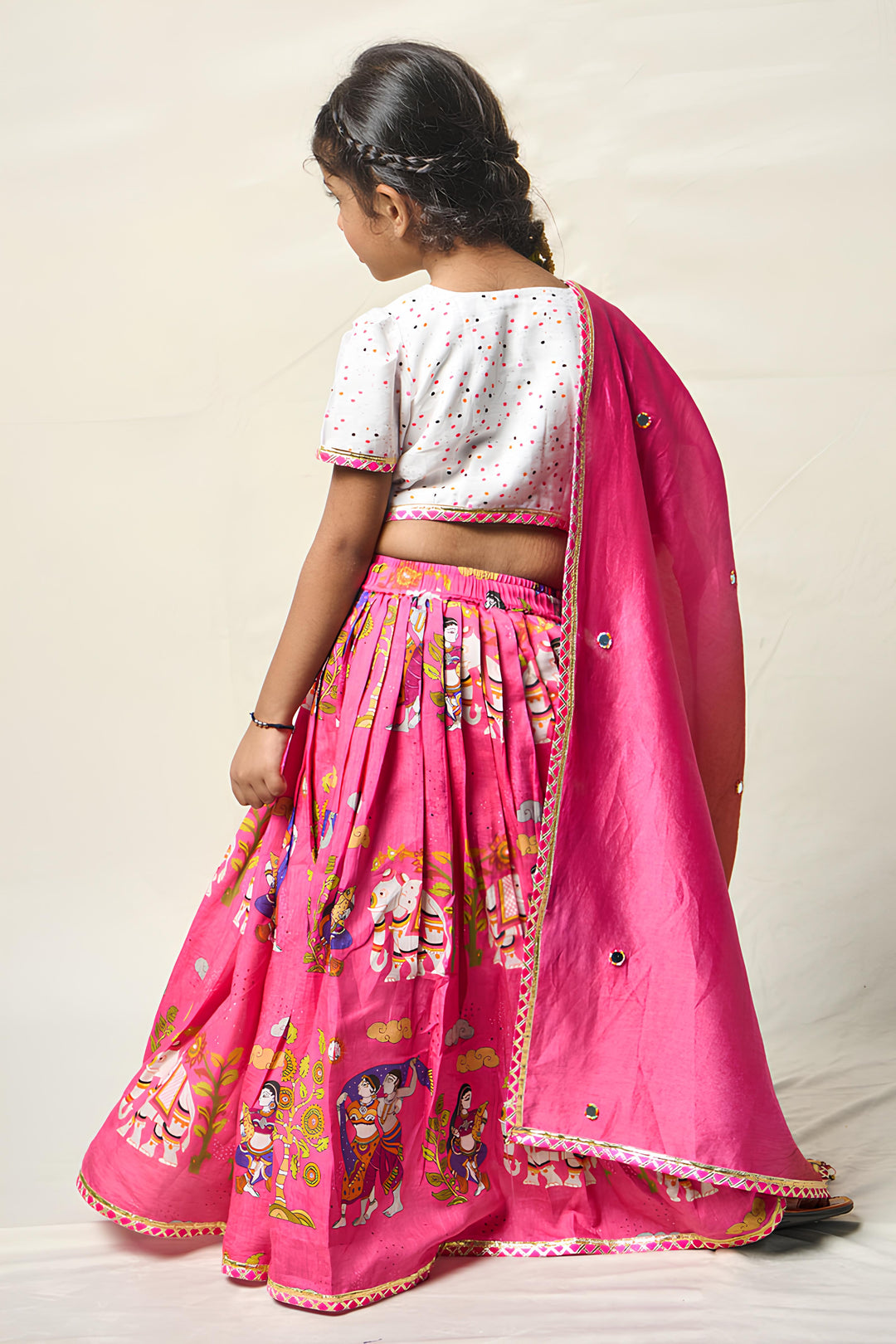 MEGHA NRITYA PINK LEHENGA SET (set of 3) | SHOBITAM