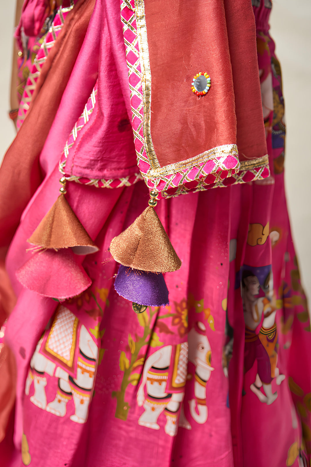MEGHA NRITYA PINK LEHENGA SET (set of 3) | SHOBITAM