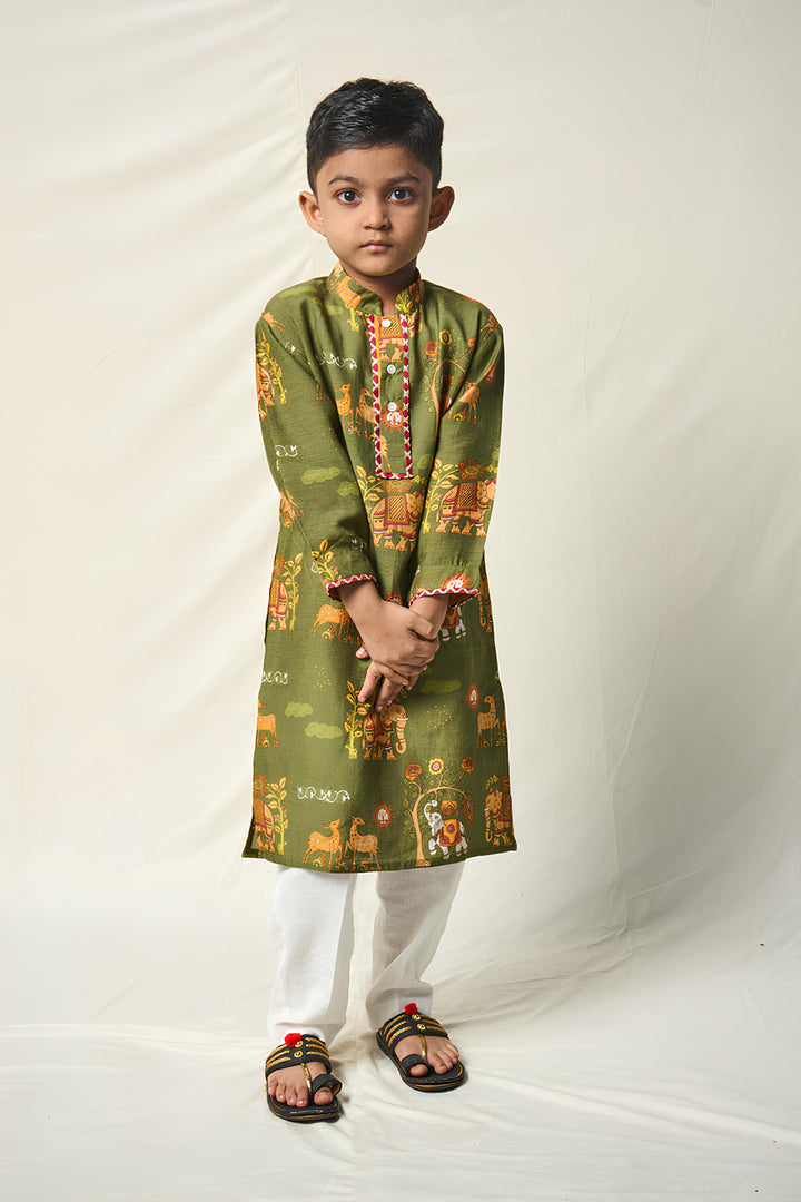 BAL YATRI GREEN SET (set of 2) | SHOBITAM