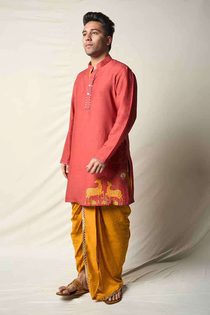 MRIGA GATI RUST KURTA | SHOBITAM