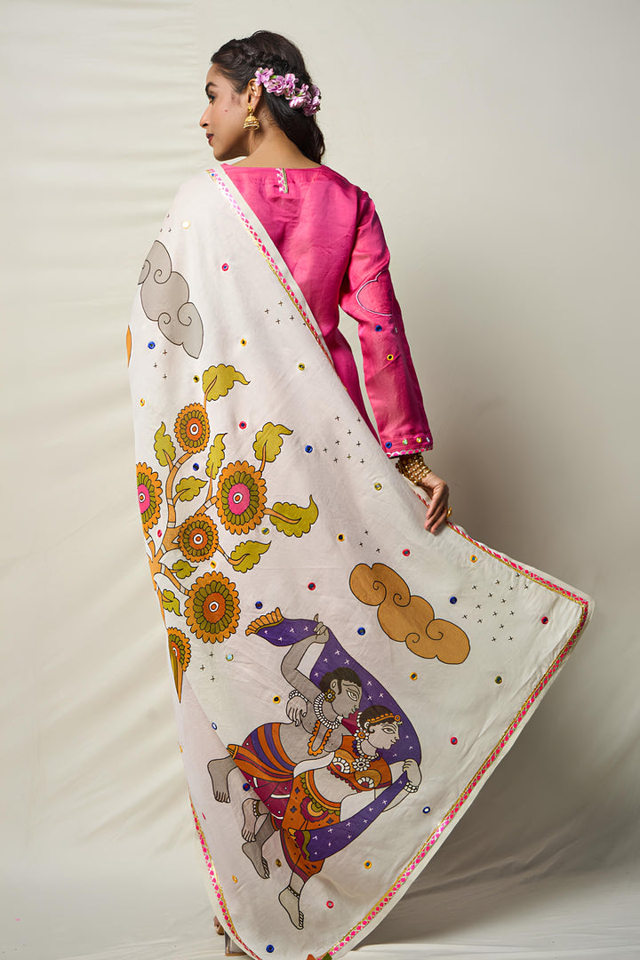 MEGHDOOT PINK KURTA + SALWAR + DUPATTA (SET OF 3) | SHOBITAM
