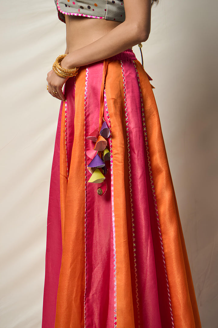 KĀNTARA PINK LEHENGA SET(SET OF 3)| SHOBITAM