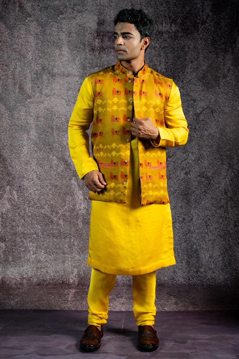GOVARDHA OLIVE JACKET | SHOBITAM