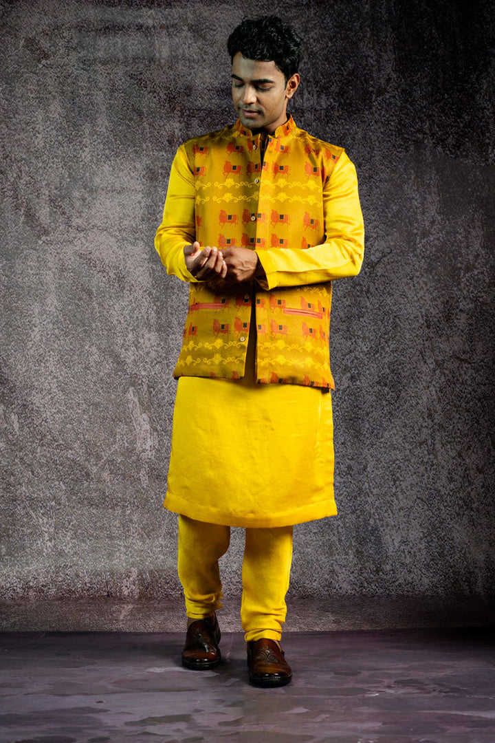 GOVARDHA OLIVE JACKET | SHOBITAM