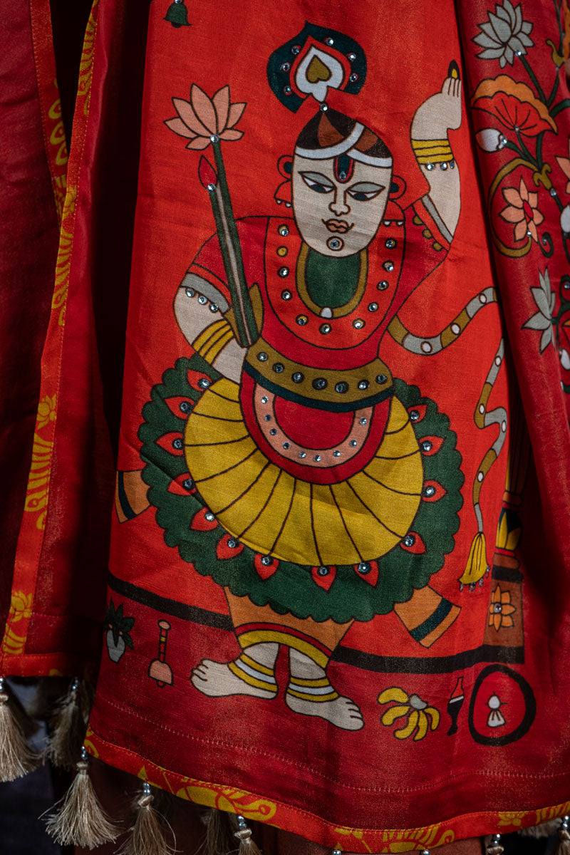 GOVARDHAN METALLIC SUNSET KURTA + SALWAR + DUPATTA (SET OF 3) | SHOBITAM
