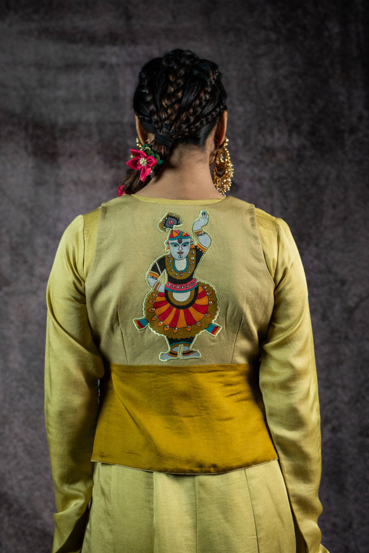 BHAKT ANGARKHA METALLIC PISTA SET WITH JACKET ( SET OF 3 ) | SHOBITAM