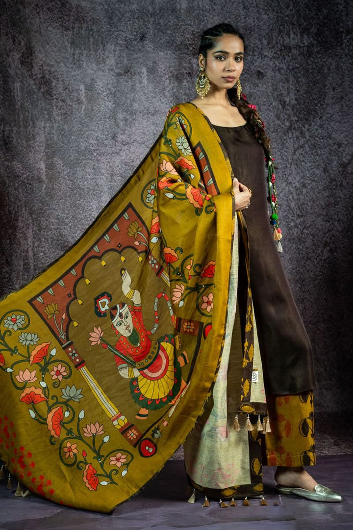 KUNDAN MAATI METALLIC SET OF 3 - KURTA +PALAZZO + DUPATTA | SHOBITAM