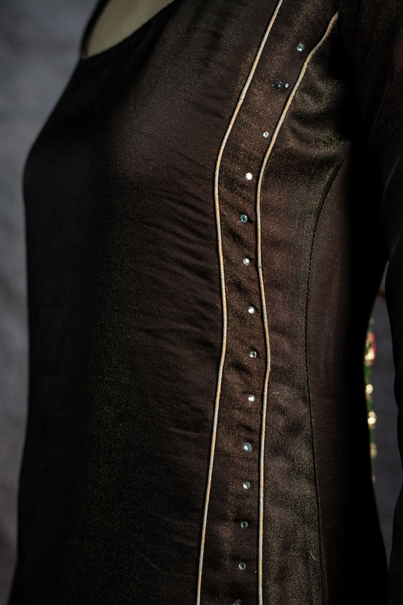 KUNDAN MAATI METALLIC SET OF 2 - KURTA +PALAZZO | SHOBITAM