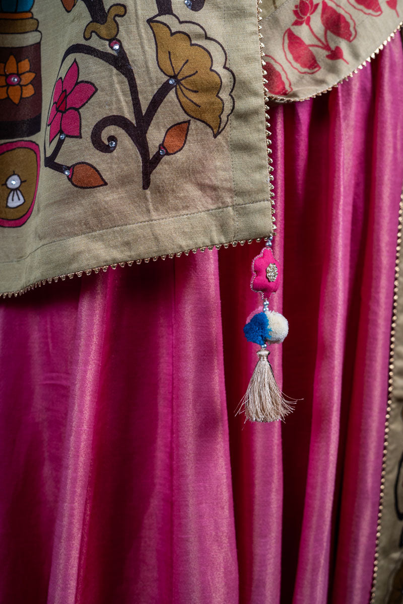 SHRINTAHJI DARBAR CHANDERI PISTA DUPATTA | SHOBITAM