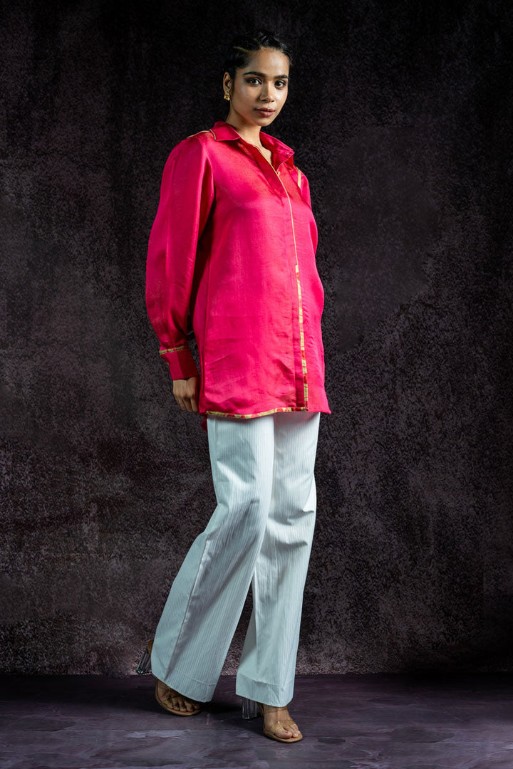 GULABI METALLIC SHIRT | SHOBITAM