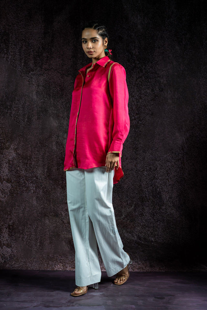 GULABI METALLIC SHIRT | SHOBITAM