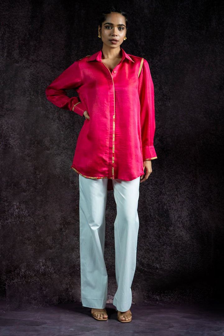 GULABI METALLIC SHIRT | SHOBITAM