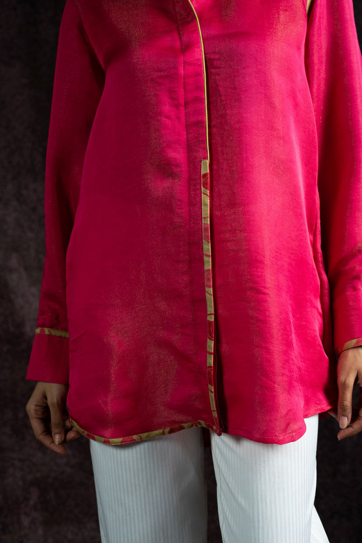 GULABI METALLIC SHIRT | SHOBITAM