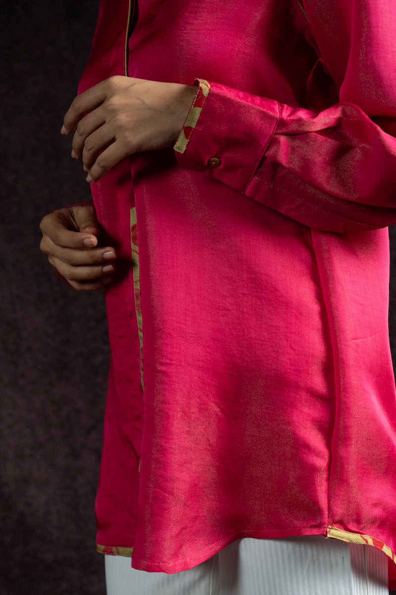 GULABI METALLIC SHIRT | SHOBITAM