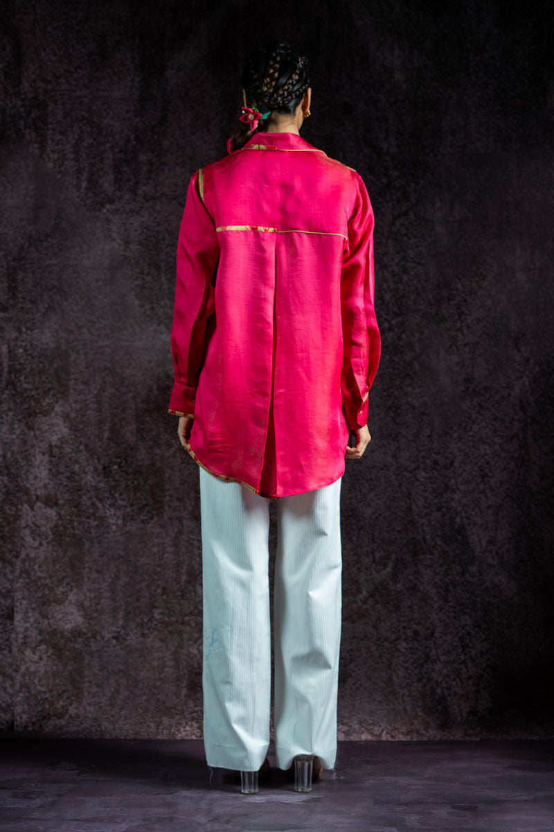 GULABI METALLIC SHIRT | SHOBITAM