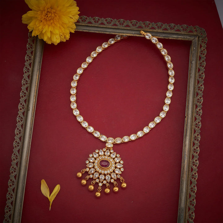 Pure 92.5 Silver, Gold Plated Pearvika Necklace
