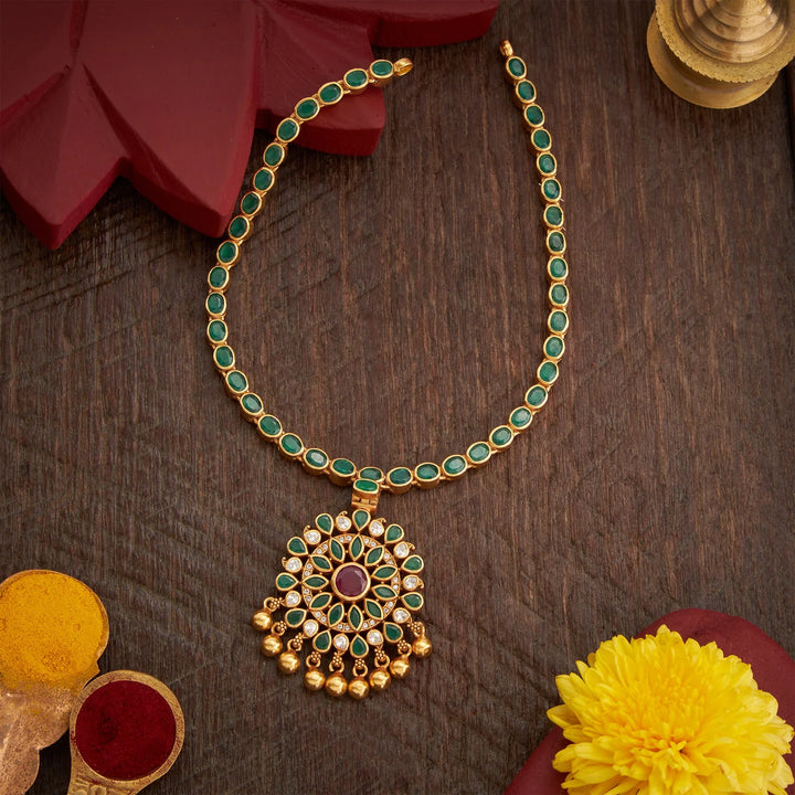 Pure 92.5 Silver, Gold Plated Chakravira Necklace