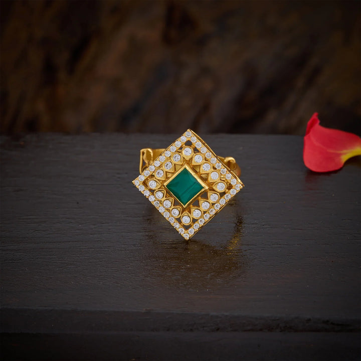 Pure 92.5 Silver, Gold Plated Elmeraaz Ring