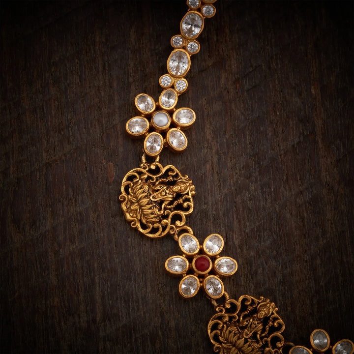 Pure 92.5 Silver, Gold Plated Vishwa Lakshmi Necklace