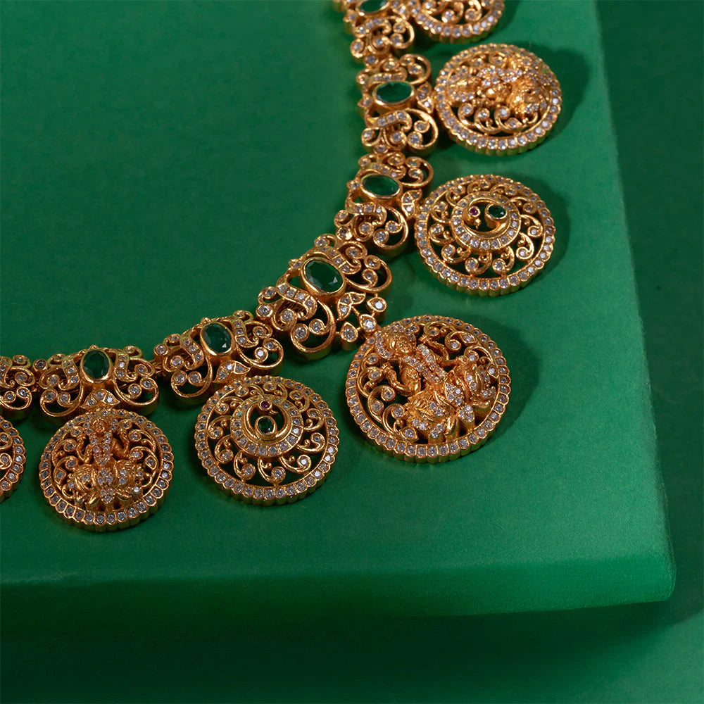 Stunning 92.5 Silver, Gold Plated Suvasini Haaram