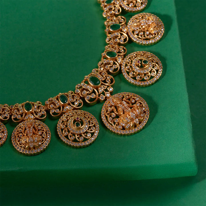 Stunning 92.5 Silver, Gold Plated Suvasini Haaram